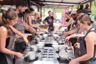 Krabi: Traditional Thai Cooking Class with Local Chef - Clean open-air kitchen: your station, wok, and utensils